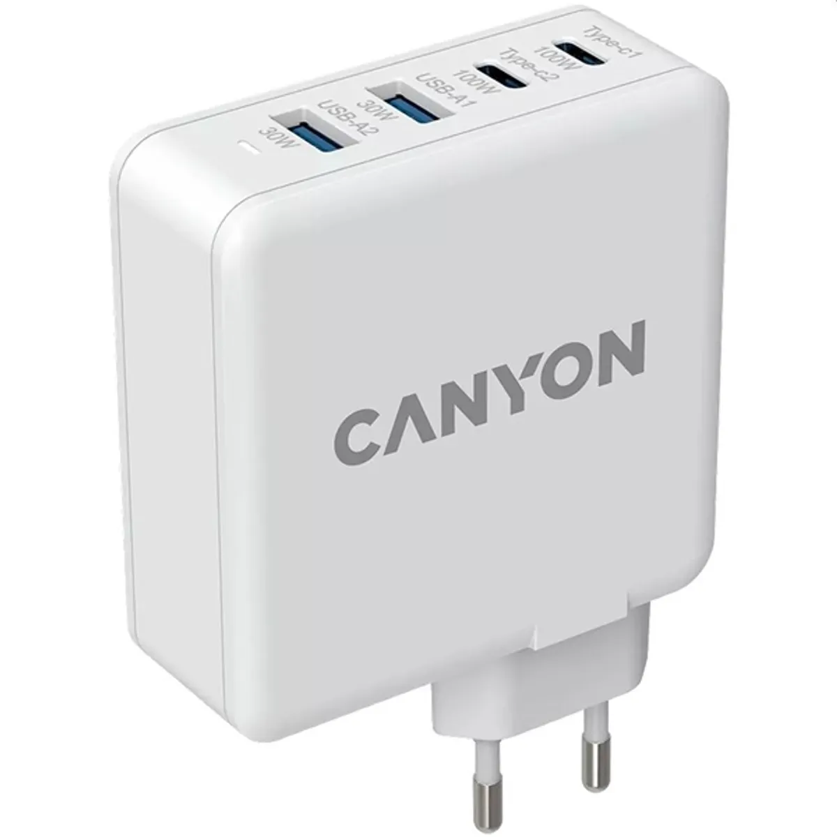 Canyon CND-CHA100W01 GaN PD 100W 4-port töltő fehér 2x USB-C 100W 2x USB-A 30W #1