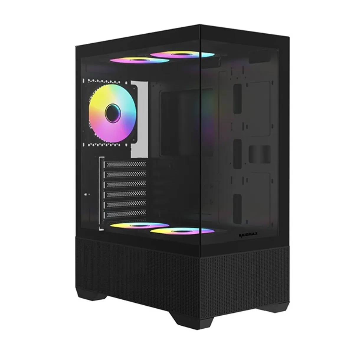 RAIDMAX I802ABS i802 fekete ATX 7 bővítőhely 5 db ventilátor USB 3.0 2x3,5" HDD 3x2,5" SSD edzett üveg táp nélküli #1