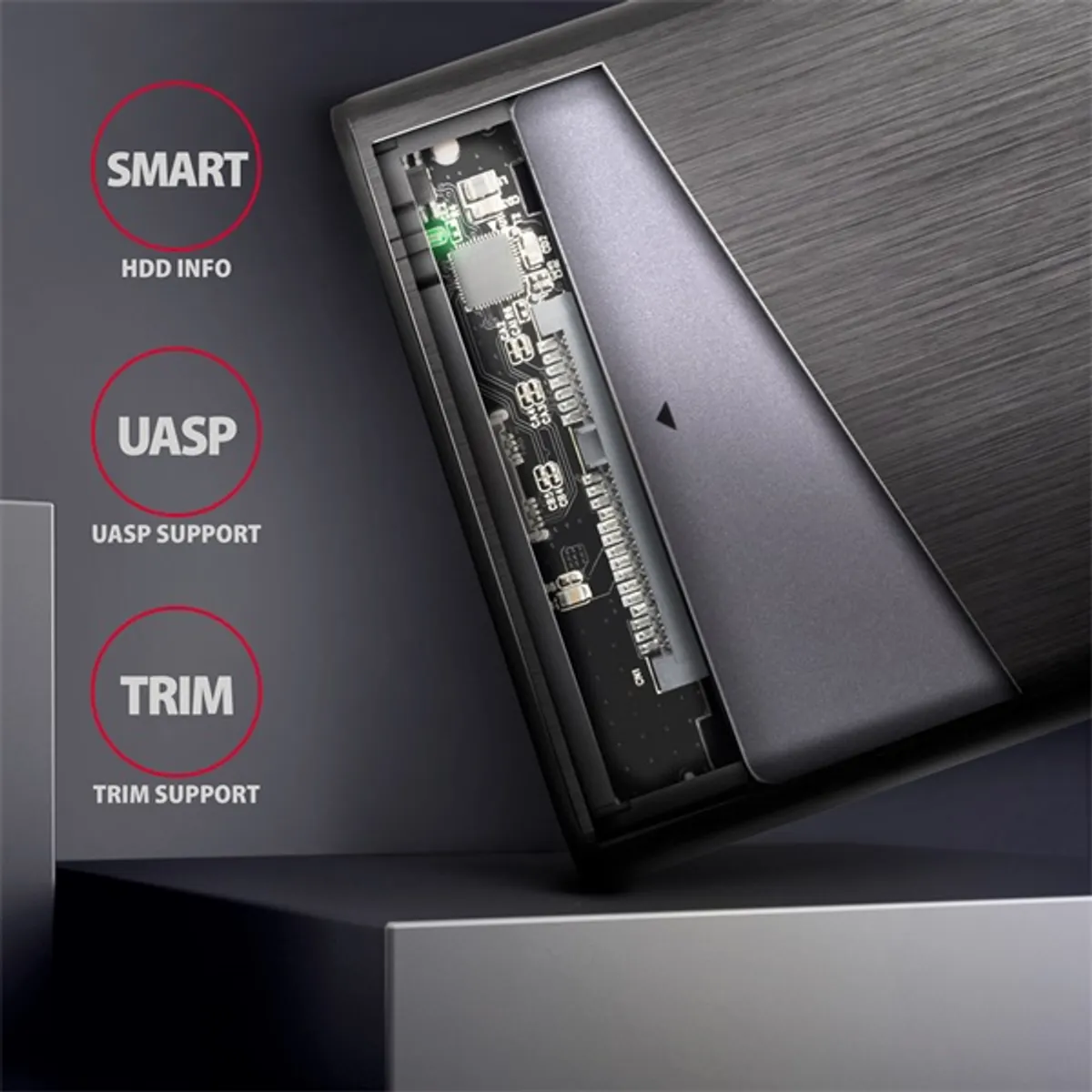 AXAGON EE25-A6M USB3.2 Gen 1 külső 2,5" SATA lemez alumínium csavarmentes fekete #4