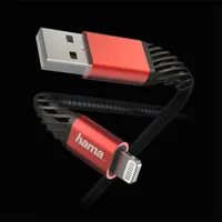 Hama 00201538 Extreme adat- és töltőkábel USB-A Lightning 1,5 m Fekete-Piros #2