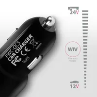 AXAGON PWC-QC5 QC3.0 és 2.4A fekete autós töltő 12-24V két USB port #3
