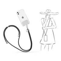 SETTY SE094728 univerzális telefontartó nyakpánt textil fekete 150 cm