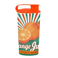 SOLMAZER 161924-028 Orange Juice mintás pohár tetővel 0,47l