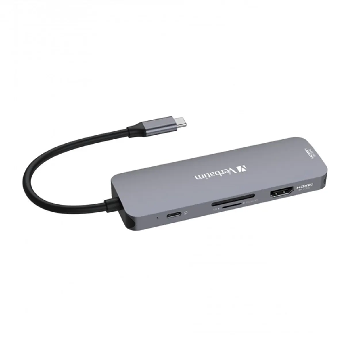 Verbatim 32151 CMH-08 8-port USB-C Pro Multiport Hub 2x HDMI 2x USB-A 3.2 Gen1 SD microSD USB-C PD 5 Gbps #1