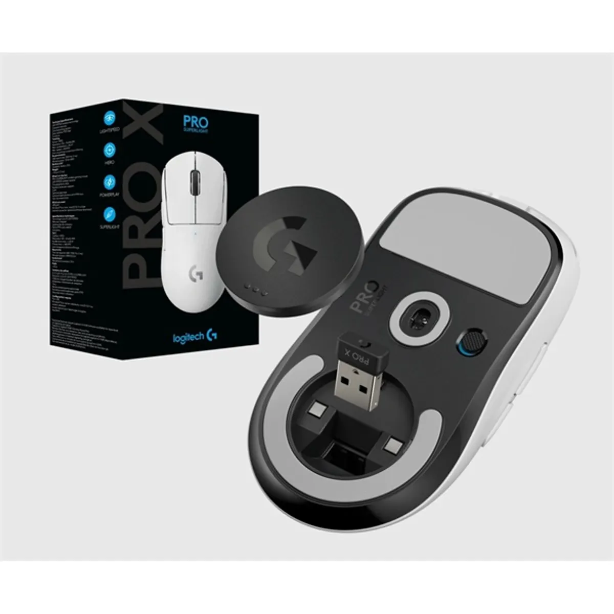 Logitech 910-005943 PRO X Superlight fehér vezeték nélküli USB Type-A HERO 25K DPI 5 gomb #5