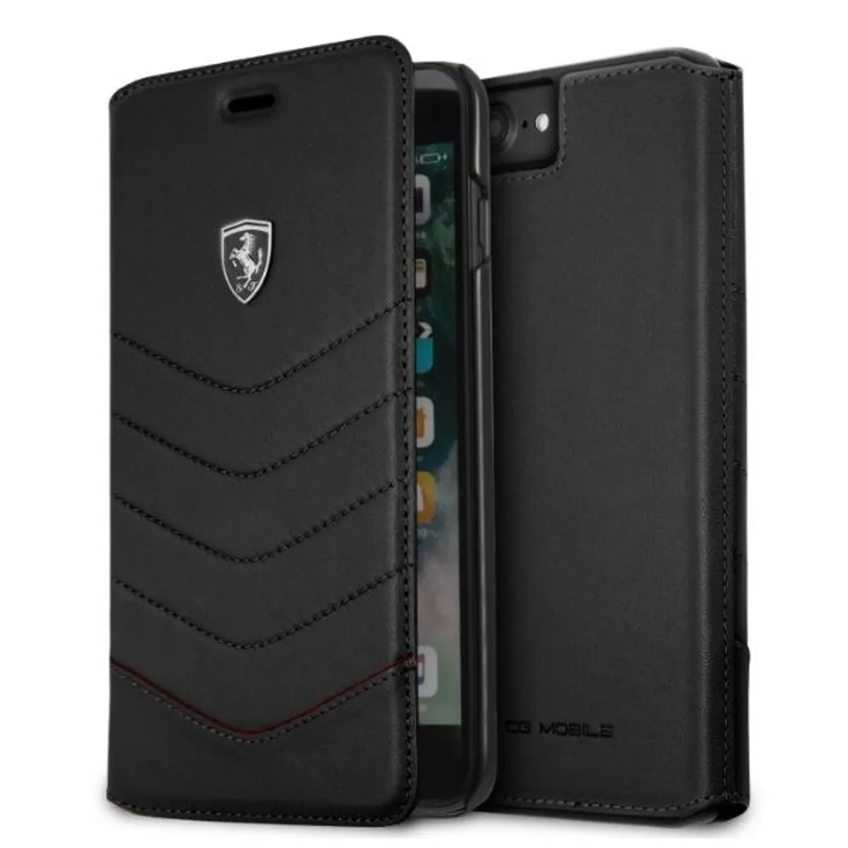 Ferrari FEHQUFLBKP7LBK Heritage flip tok bőr fekete iPhone 7 Plus Apple 5,5" #2