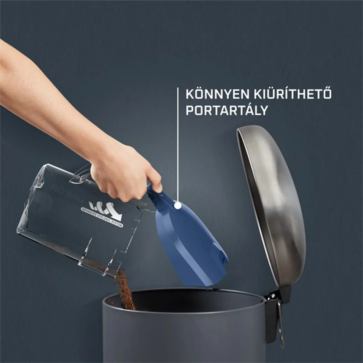 Rowenta 2211401339 Compact Power Cyclonic kék-fekete 750 W 1,5 l tartály 620 cm kábel 8,8 m hatótávolság 79 dB porzsáknélküli ciklon #9