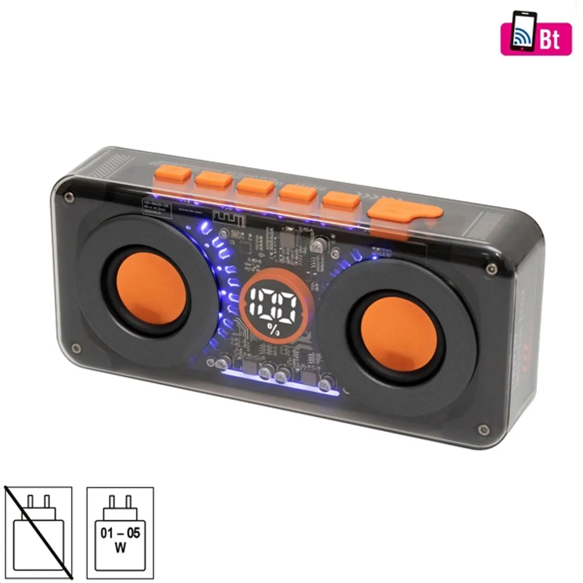 SAL MECHAPOWER hordozható Bluetooth hangszóró 2x10W RGB LED BT TWS USB-C USB 4h töltés 8h üzemidő 2-utas #1