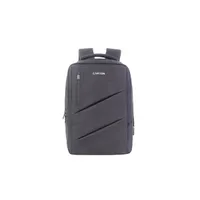 Canyon CNS-BPE5GY1 Hátizsák 15,6" notebook kompatibilitás, párnázott belső, poliészter, szürke, USB-A töltőport, 5 belső zseb