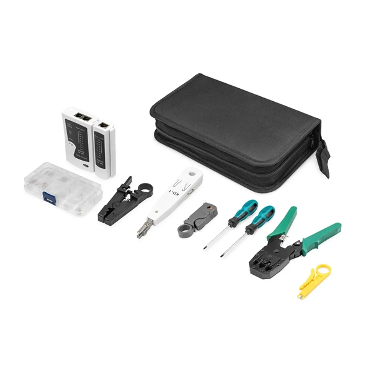 DIGITUS DN-94027 Hálózati szerszámkészlet és teszter 12 darabos #1
