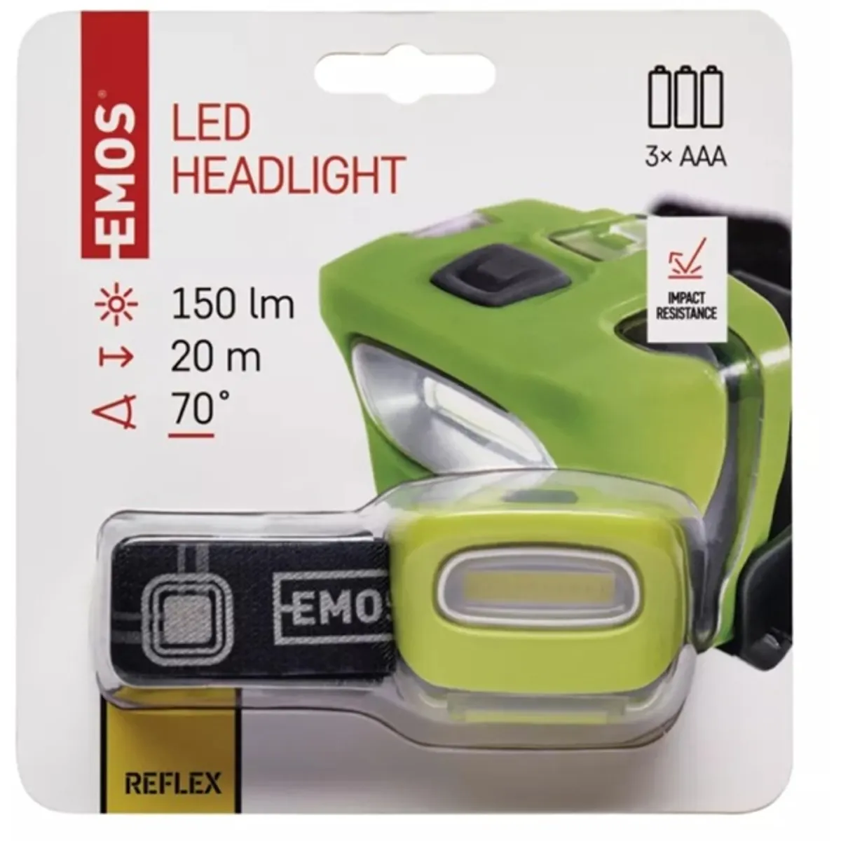 EMOS P3528 COB LED fejlámpa 150 lm 3 AAA zöld #3