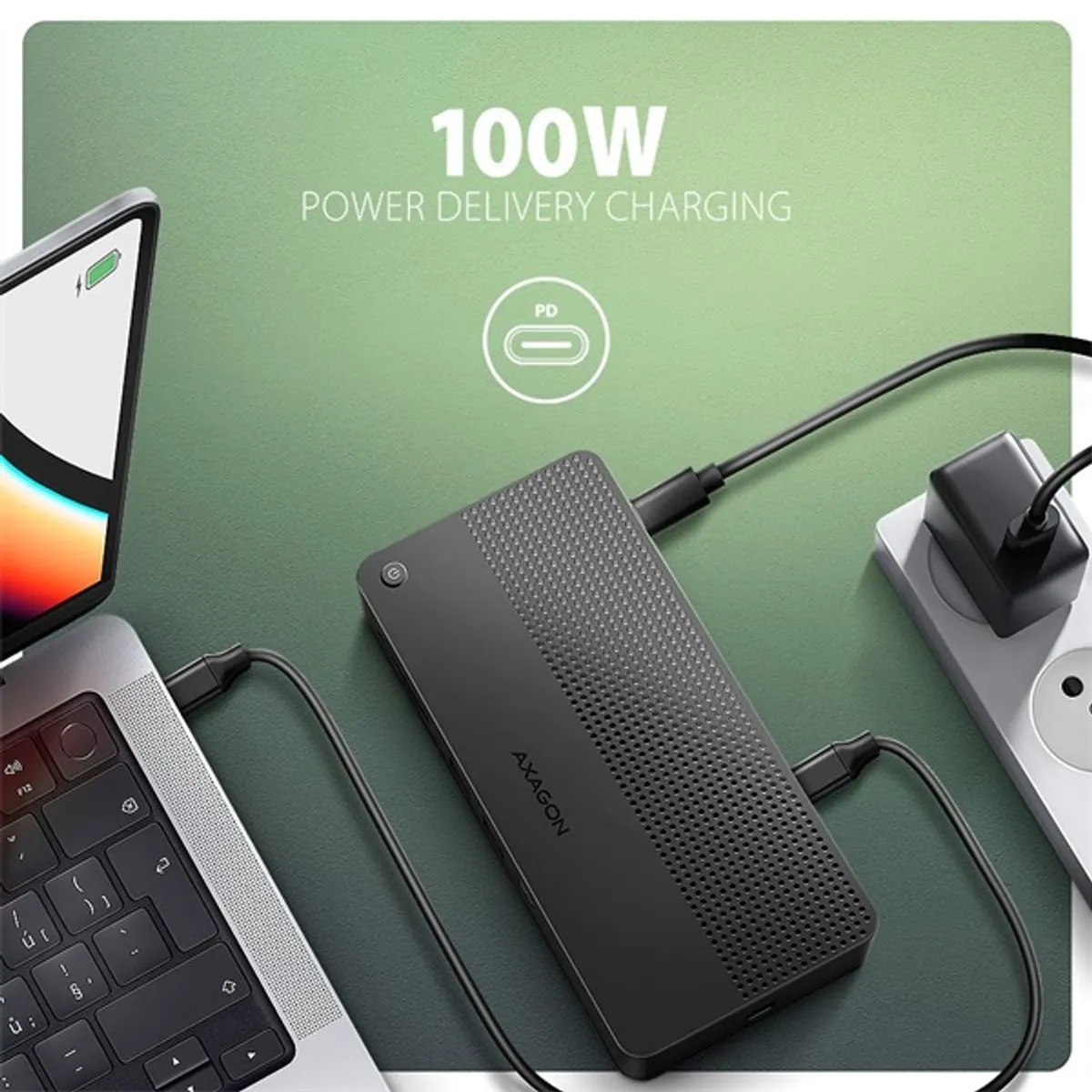 AXAGON HMC-U4 USB4 dokkoló 6 db USB-C és USB-A HDMI 1 DisplayPort 1 SD; Micro SD 3,5 mm jack #9