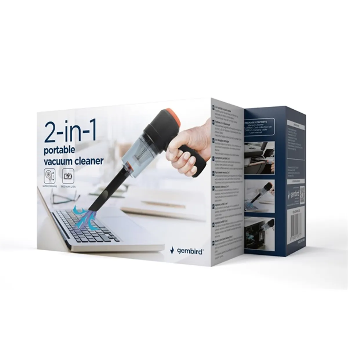 GEMBIRD CK-MVC-01 2-in-1 hordozható kézi porszívó akkumulátoros 18 perc 2500 Pa 4,5 óra #10