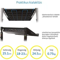 KENSINGTON K52783WW SmartFit laptop állvány 4 állítható magasság max 15.6" kábelrendező Kensington Security Slot Zero Footprint Mounting #6