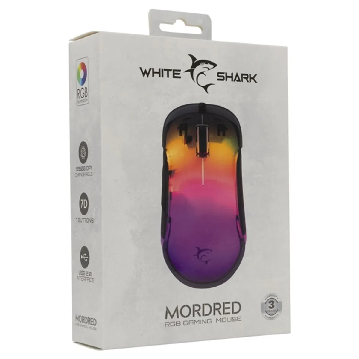 White Shark WS GM-5017B Mordred optikai szenzor 12000 DPI USB vezetékes 7 gombos RGB háttérvilágítás #6