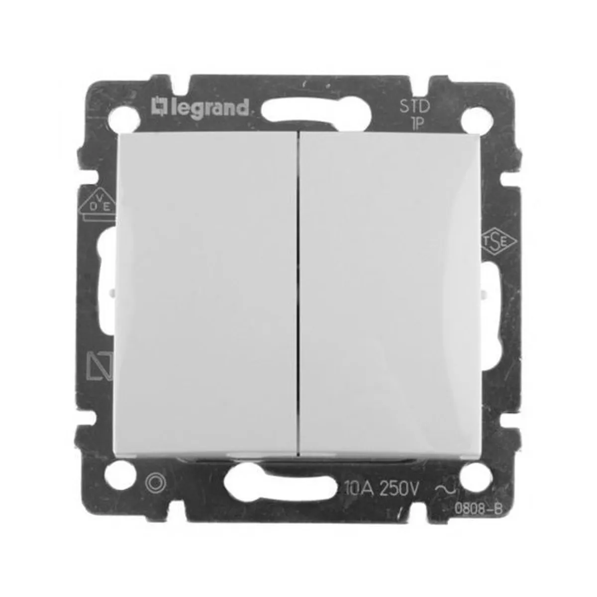 Legrand 774408 Valena kettős váltókapcsoló fehér 10A IP31 rugós bekötés #1