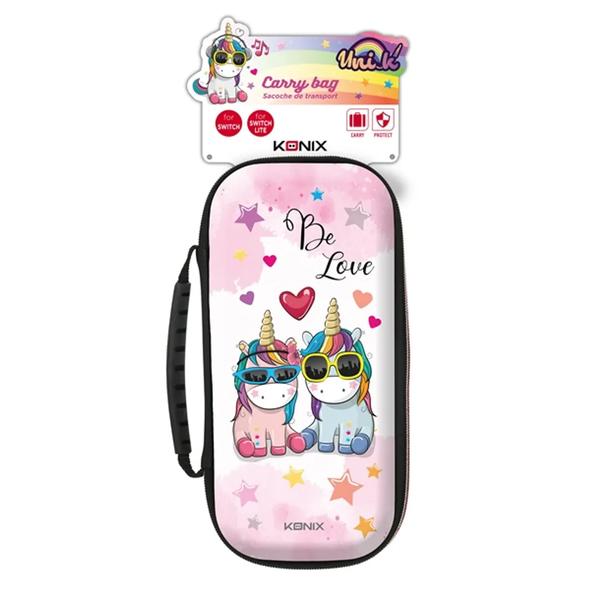 Konix KX-BP-UNIK-LOVE Unik Be Love tok Switch és Switch Lite kompatibilis 8 tárolórekesz dupla nyitás #1