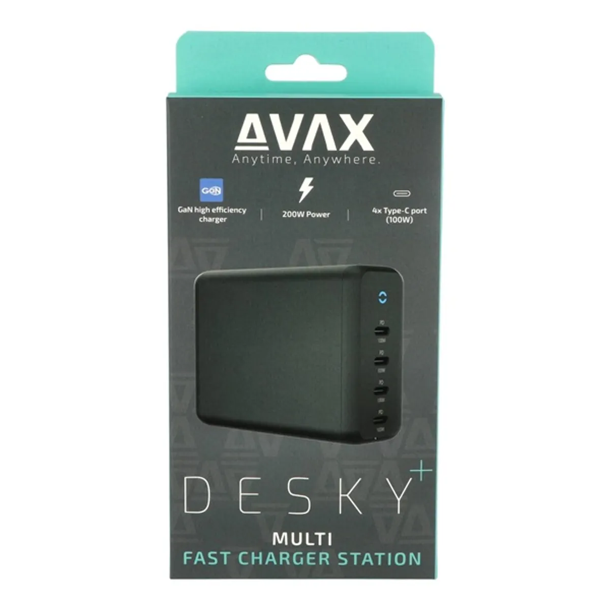 AVAX DC637 Desky+ 200W GaN 4xType-C gyorstöltő elosztó #9