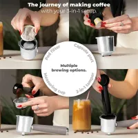 Berlinger Haus BH/9856 3 az 1-ben kávéfőző 20 Bar 950 W 1,2 L rozsdamentes acél kapszula- és őrölt kávé kompatibilis Nespresso tejhabosító #8