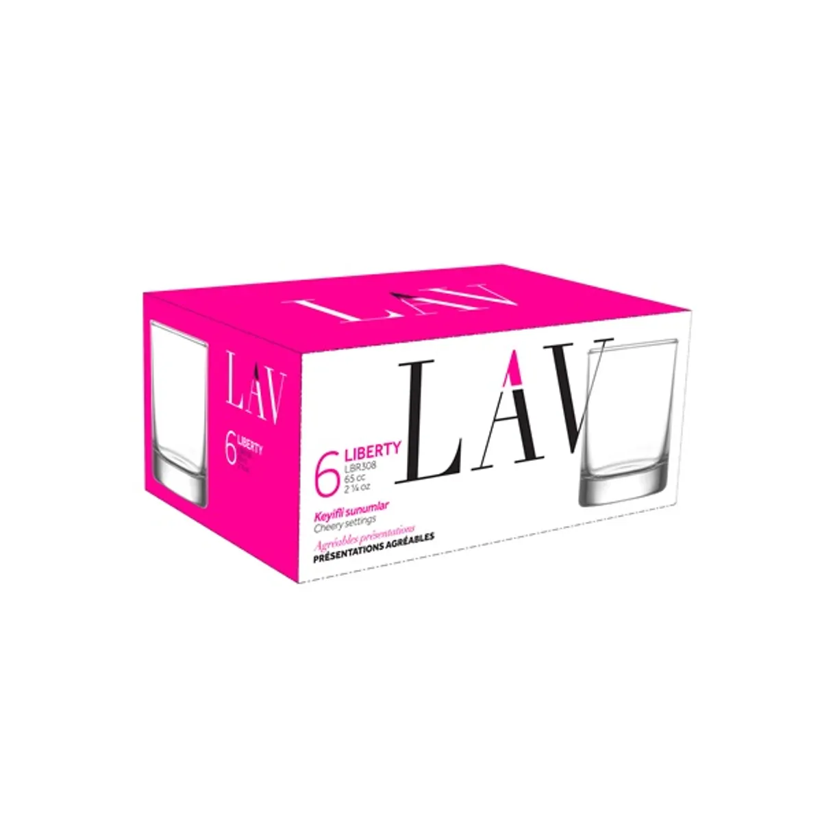 LAV LV-LBR308F Liberty likőrös pohár készlet 65 ml 6 db átlátszó üveg #1