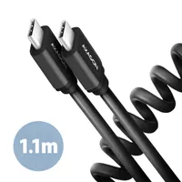 Axagon BUCM-CM20TB Twister USB-C adat- és töltőkábel 110 cm fekete