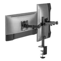 SBOX LCD-352-2-2 duál asztali monitortartó konzol 17"-32" 9 kg monitoronként kábelrendezés VESA 75x75 100x100 dönthető forgatható #4