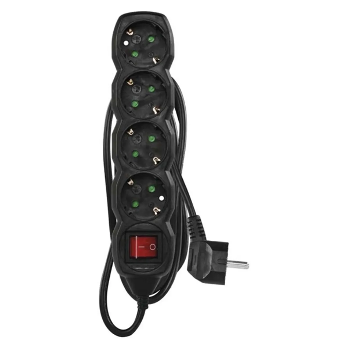 EMOS PC1421R 4-aljzat 1,5 m 1,5 mm2 kapcsolós fekete #1