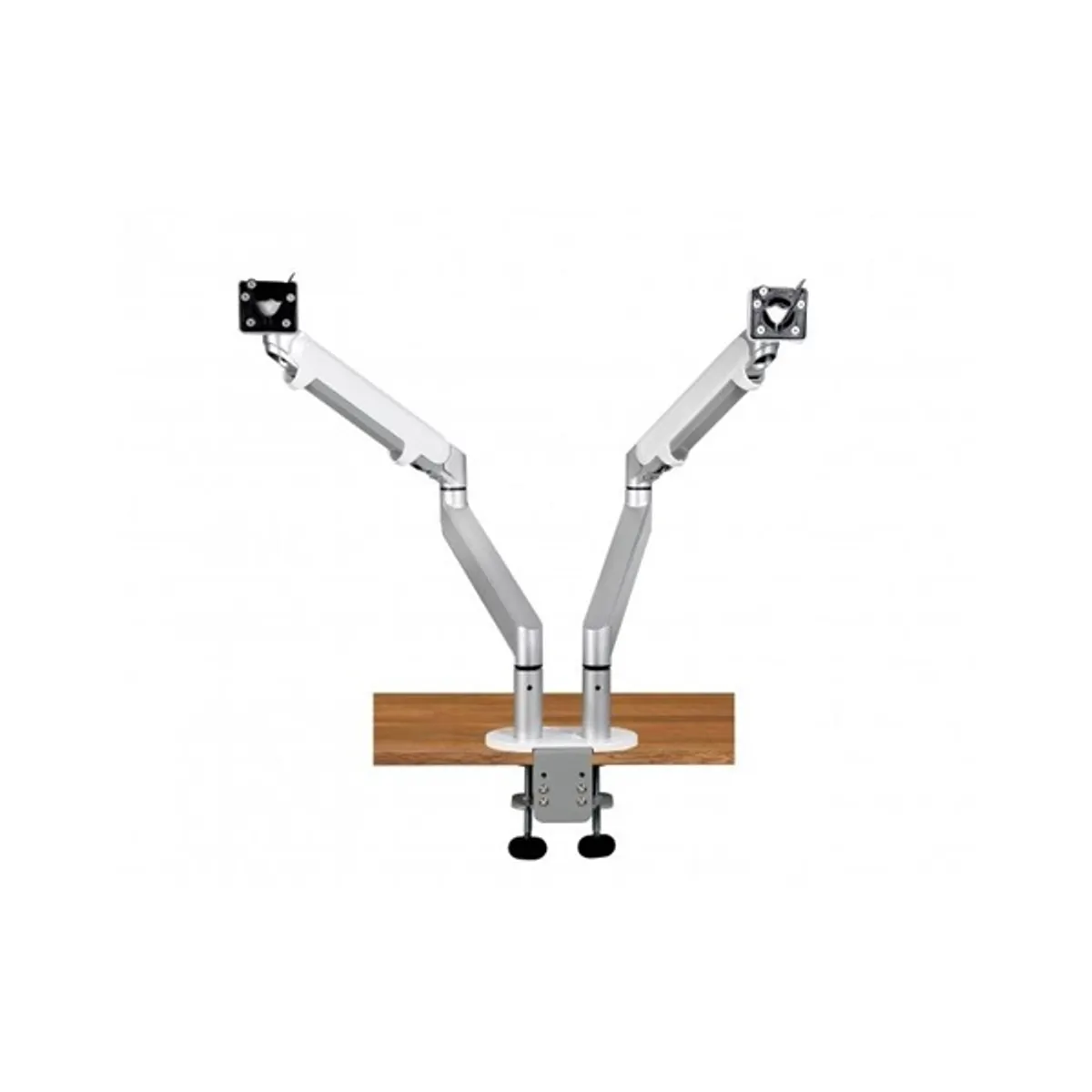 Spire CG-UGOZ-2S duál asztali monitor tartó 27" VESA 75x75;100x100 180 fok billentés 360 fok forgatás 80-410 mm magasság 9 kg alumínium ezüst #2