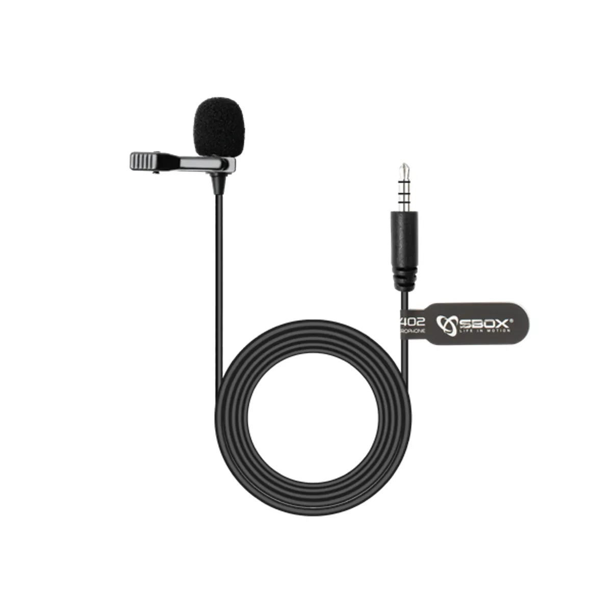 SBOX PM-402 Csiptetős mikrofon Fekete 3,5 mm jack #1