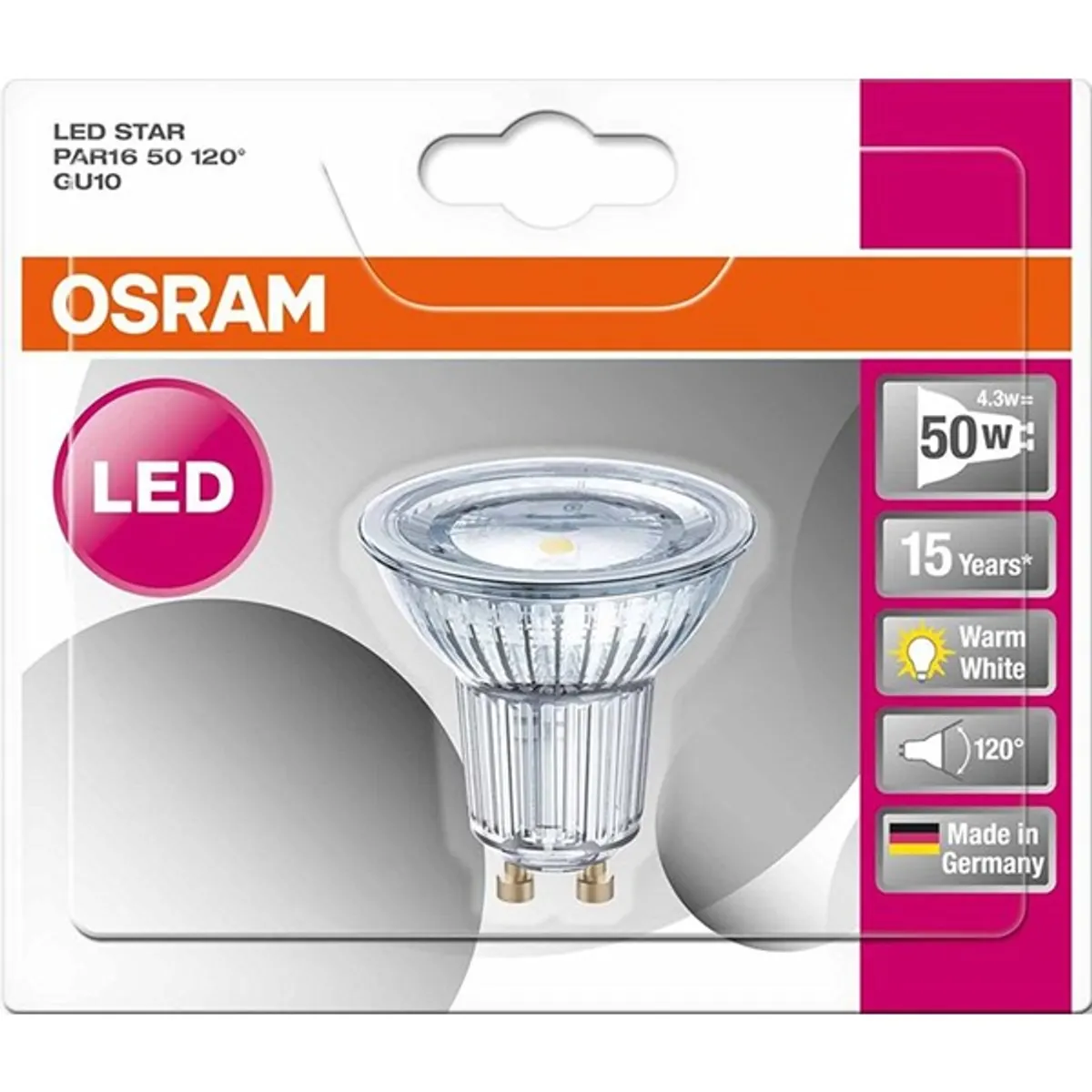 Ledvance 4052899958081 fényforrás gu10 4 w 350 lm 2700 k meleg fehér 15000 óra 120deg #2