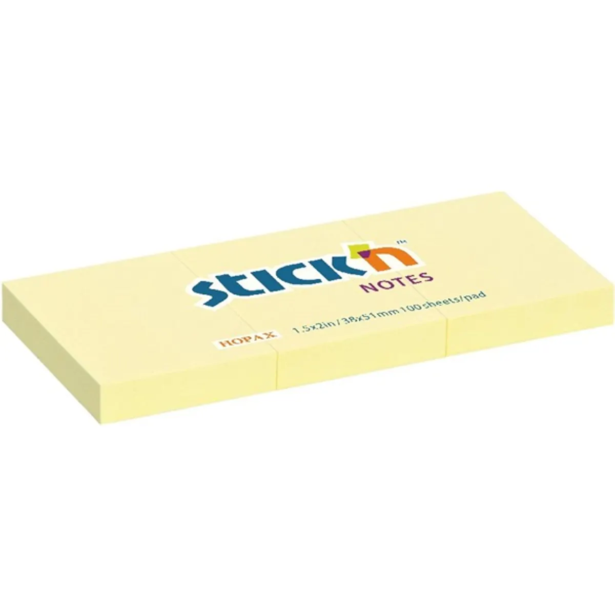 Stick N 21003 jegyzettömb 38x51 mm 3x100 lapos öntapadós sárga #1