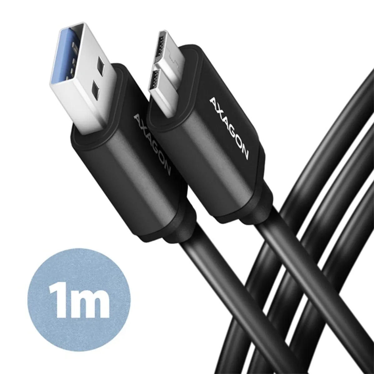 Axagon BUMM3-AM10AB micro USB B és USB A kábel 100 cm fekete #1