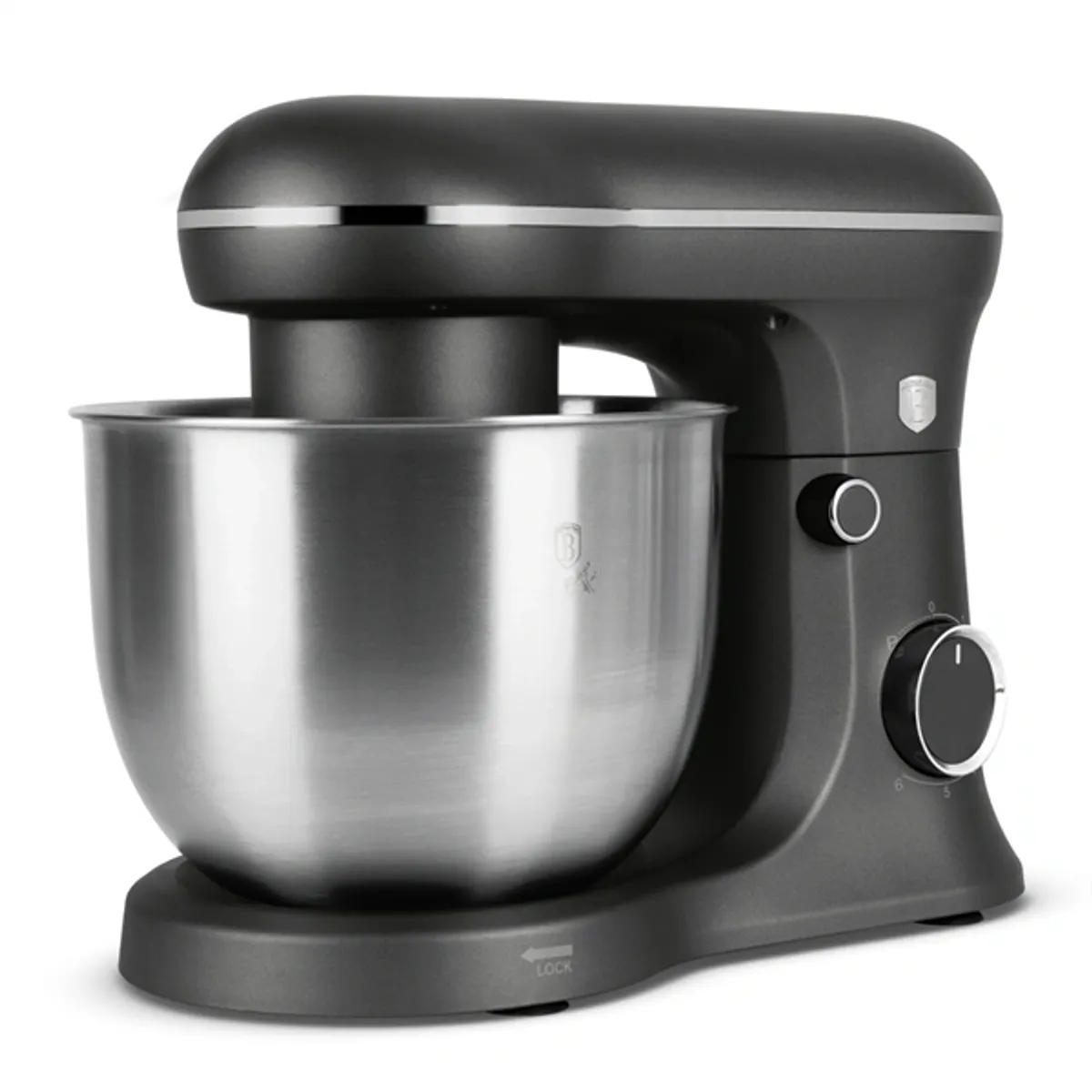 Berlinger Haus BH-9772 robotgép matt antracit 1500 W 5 L rozsdamentes keverőtál dagasztó és habverő, 6 fokozat, impulzus funkcióval #3
