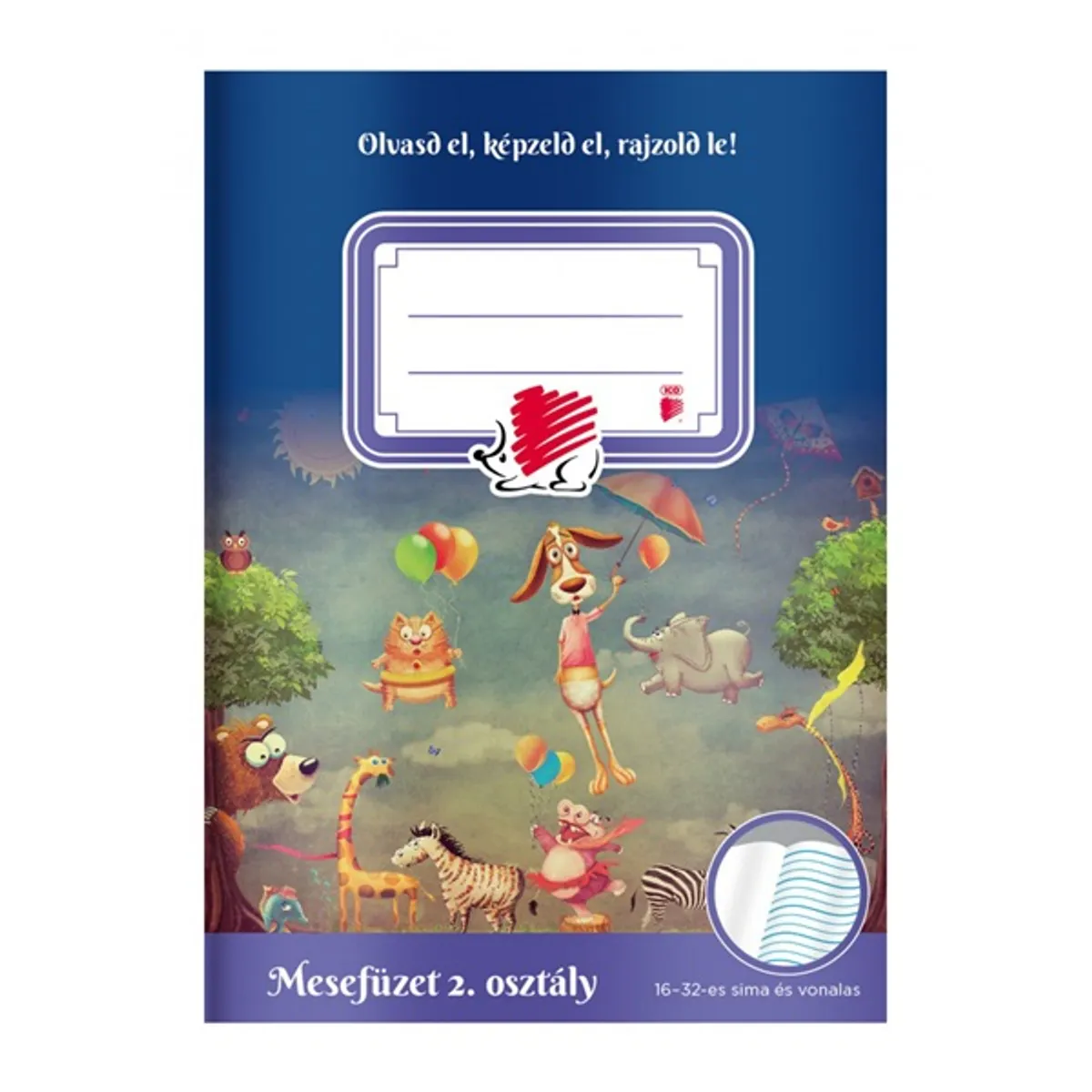 ICO 7500130003 olvasónapló a5 32 lap vonalas-sima 2.osztályos tűzött karton álló mintás #1