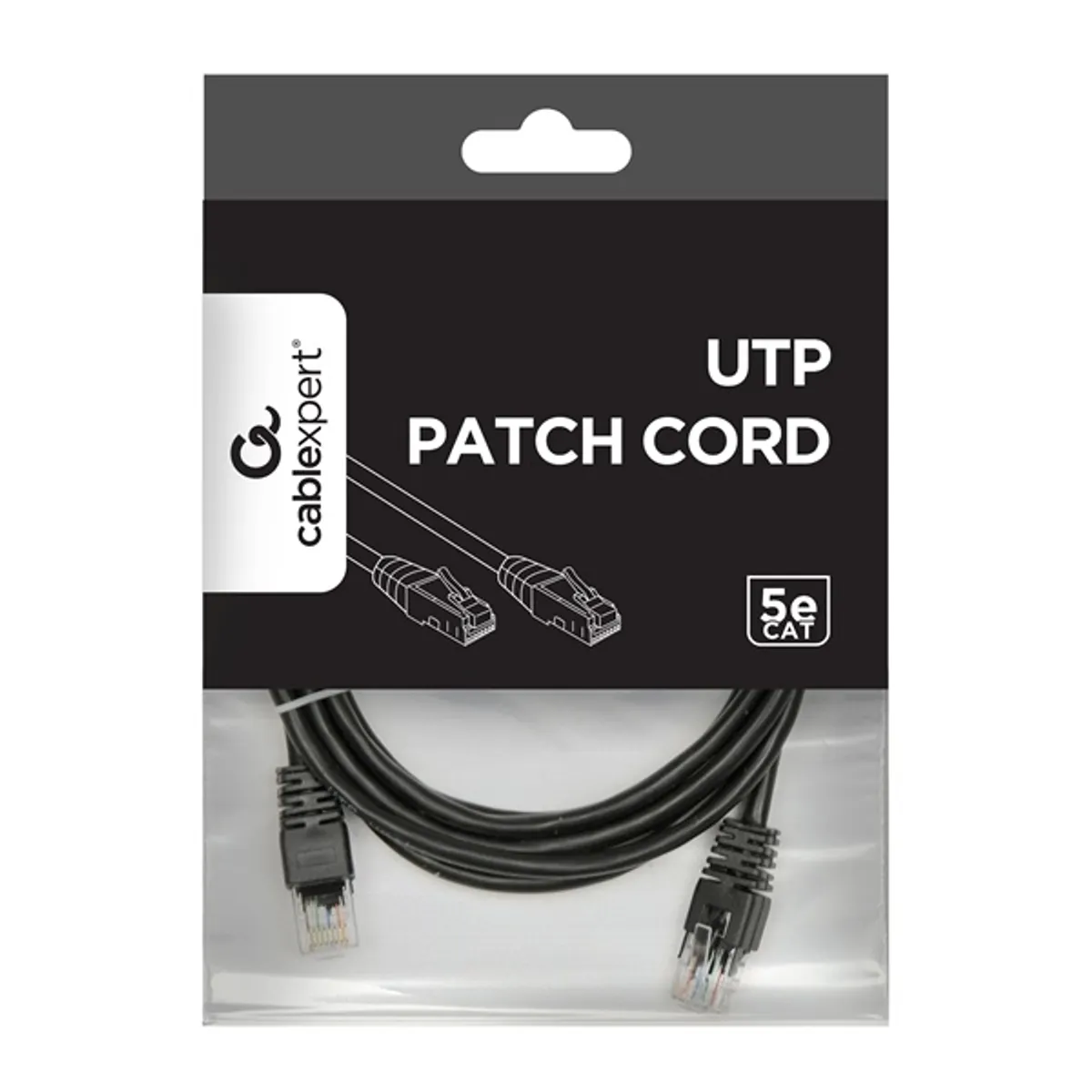 GEMBIRD PP12-2M/BK patchkábel RJ45 CAT5e UTP aranyozott érintkezők 2 m fekete #2