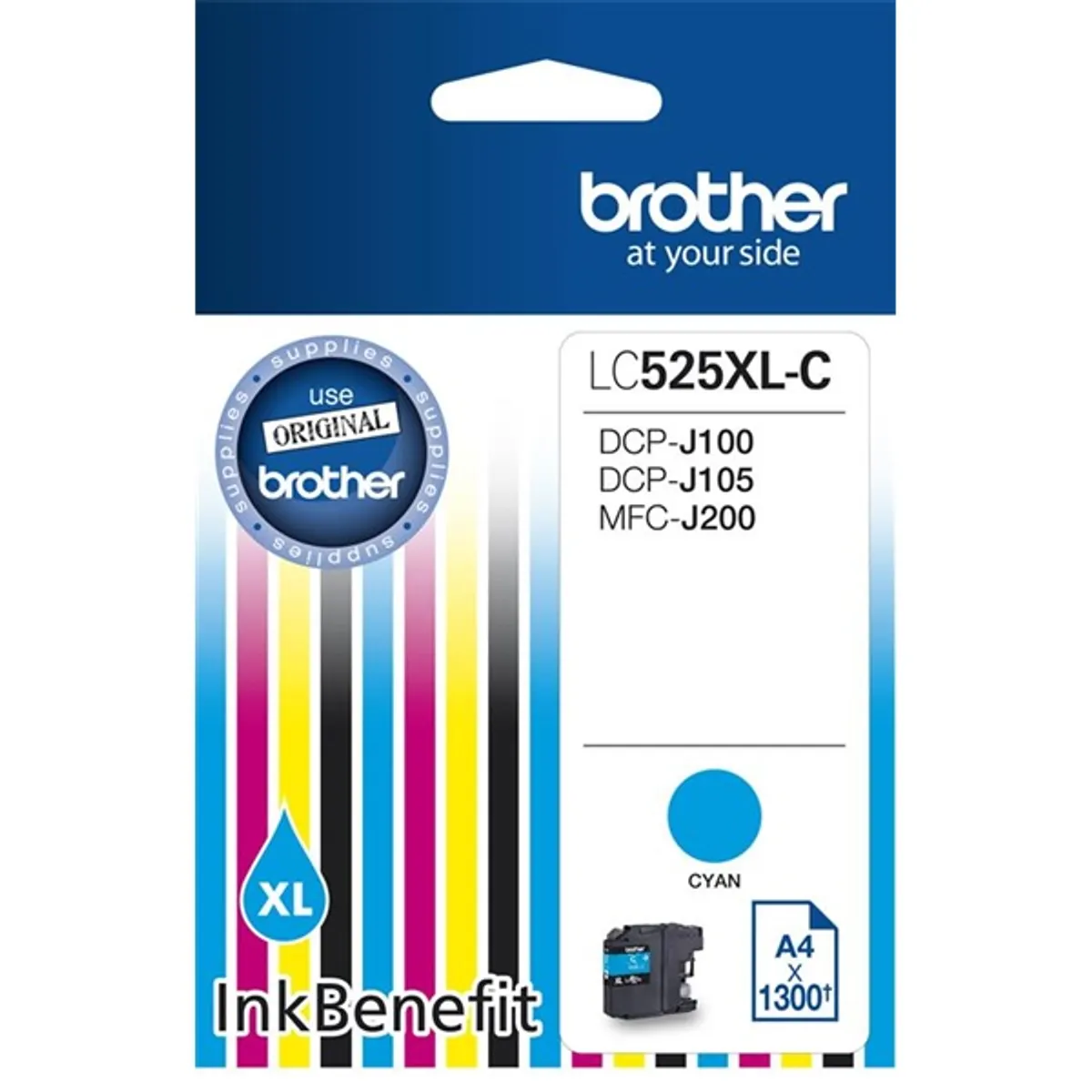 Brother LC525XLC Cián tintapatron XL kompatibilis DCP-J100, DCP-J105, MFC-J200 1300 oldal #1