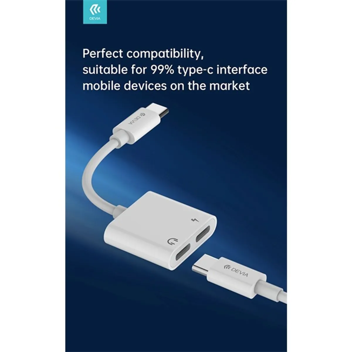 Devia ST354137 2x type-c audio adapter fehér #4