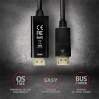 AXAGON RVD-HI14C2 DisplayPort to HDMI aktív kábel 180 cm fekete #5