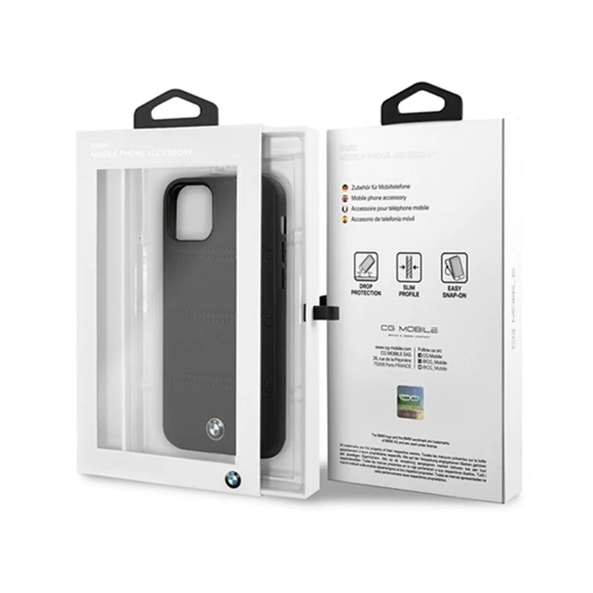BMW BMHCN65PELBK vízszintesen csíkozott kemény tok fekete iPhone 11 Pro Max 6,5" #4