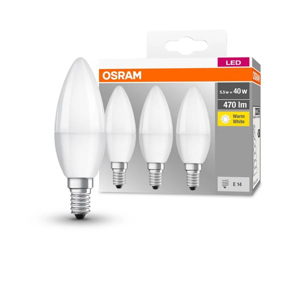 LEDVANCE 4052899955509 LED gyertya izzó E14 6W 470lm 2700K 10000 óra 220 fok #2