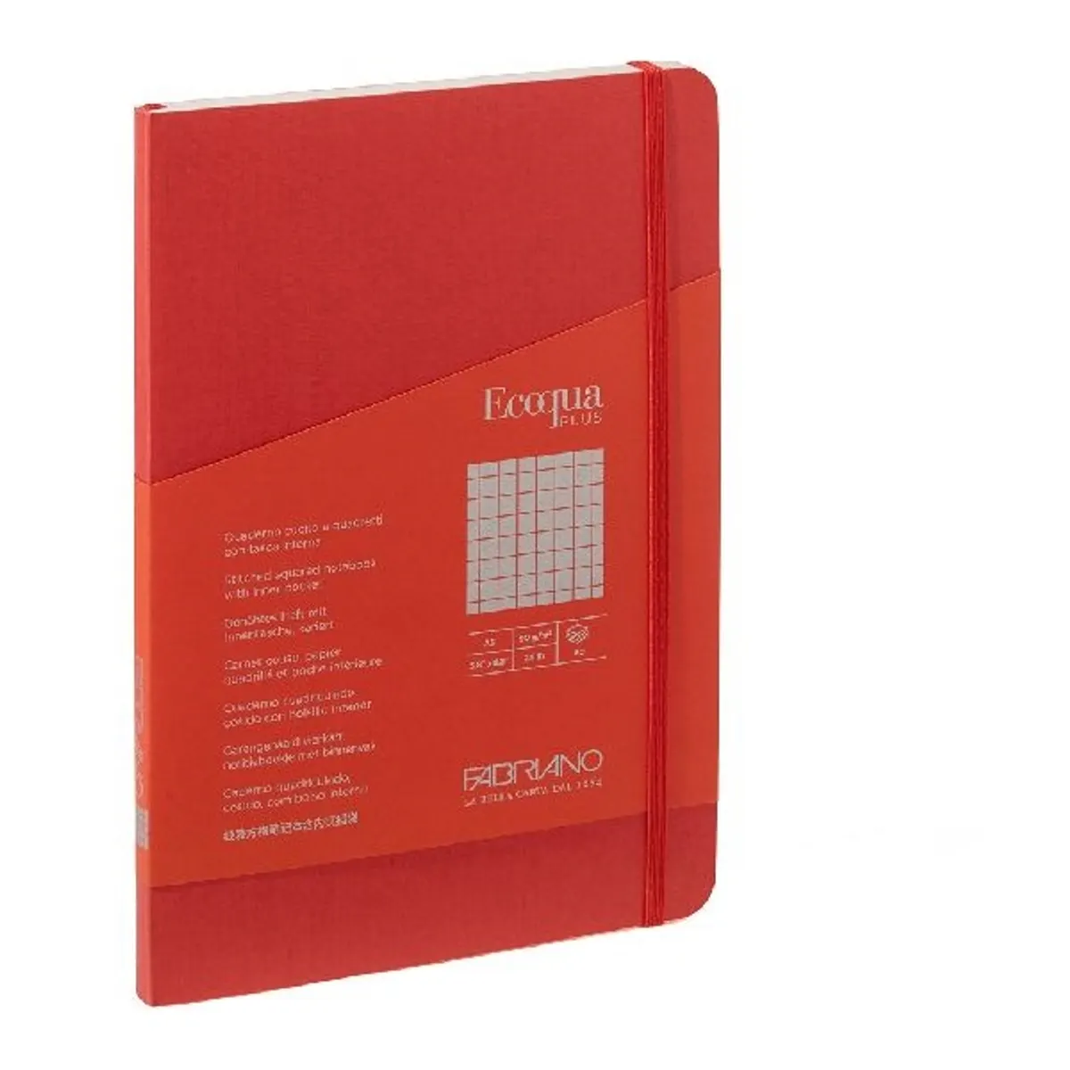 Fabriano Ecoqua Plus piros A5 80 lapos kockás notesz #1