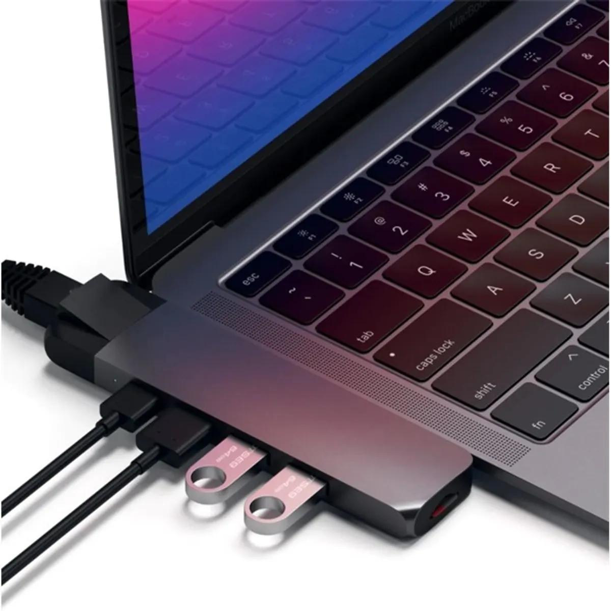 Satechi ST-TCPHEM Alumínium pro type-C hub 4K HDMI RJ45 2x USB-A 1x USB-C microSD SD Szürke #5