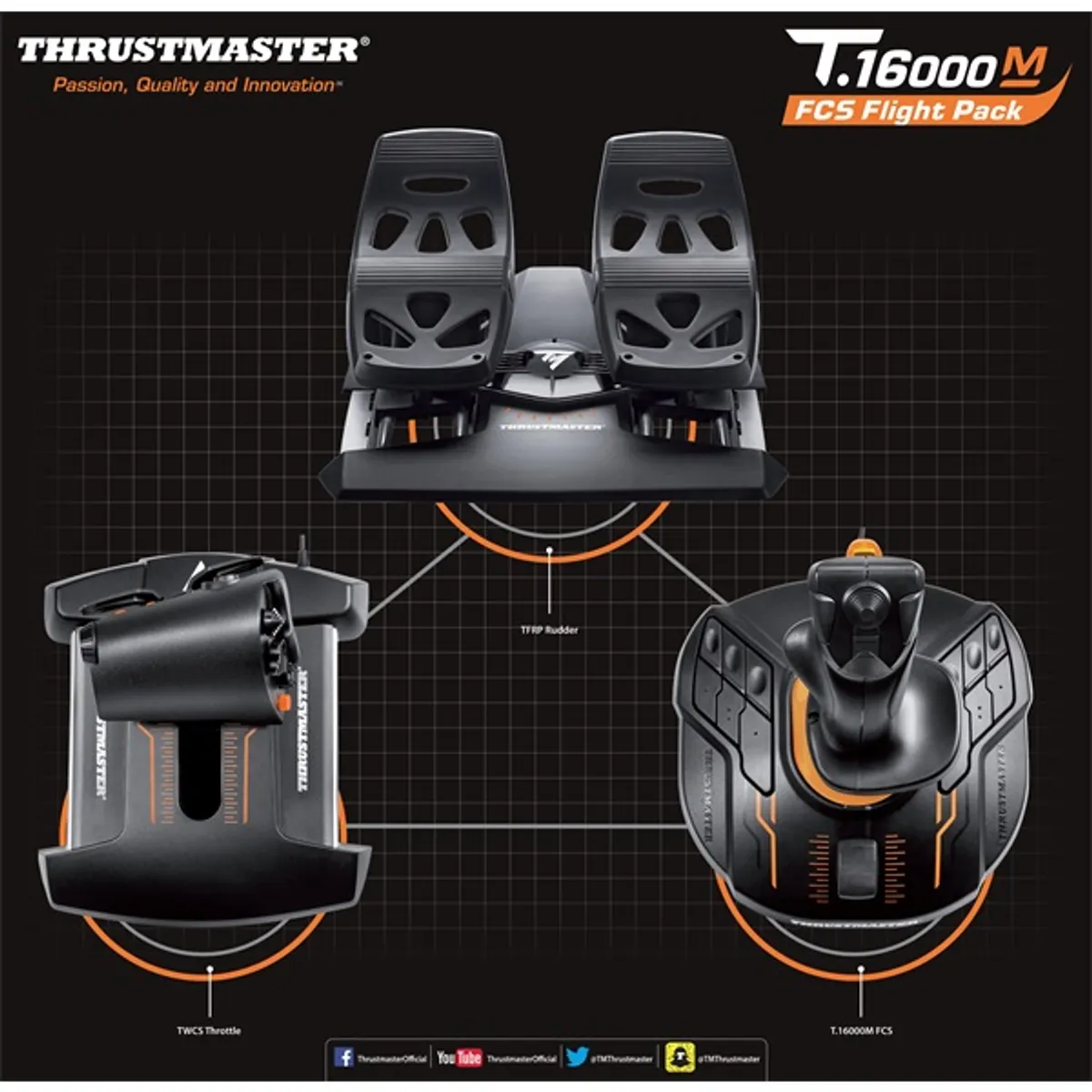 Thrustmaster 2960782 T.16000M Flight Pack vezetékes PC #5