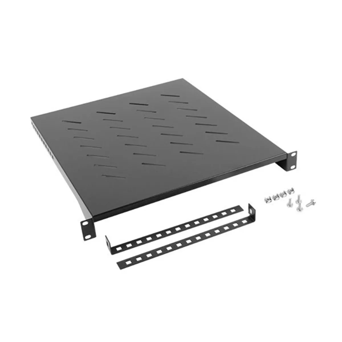 Lanberg AK-1005-B fix polc 19" 1U 483x500mm 25kg fekete #1