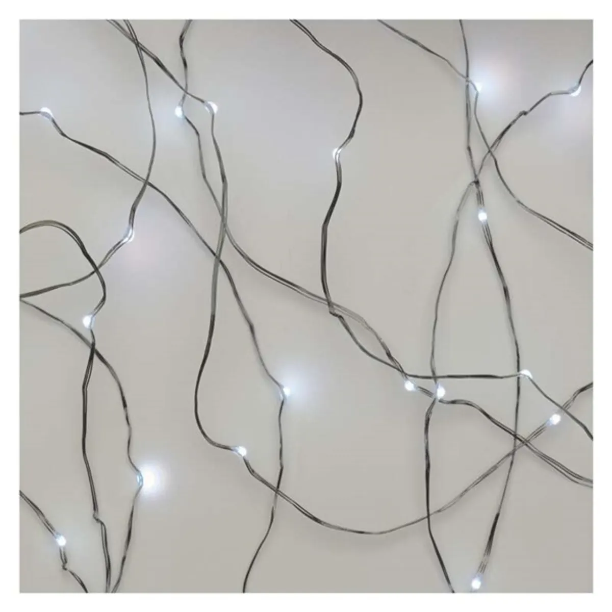 Emos D3AC06 LED nano fényfüzér 0,9 m 10 LED hideg fehér ezüst kábel beltéri 2x AA időzítő #2