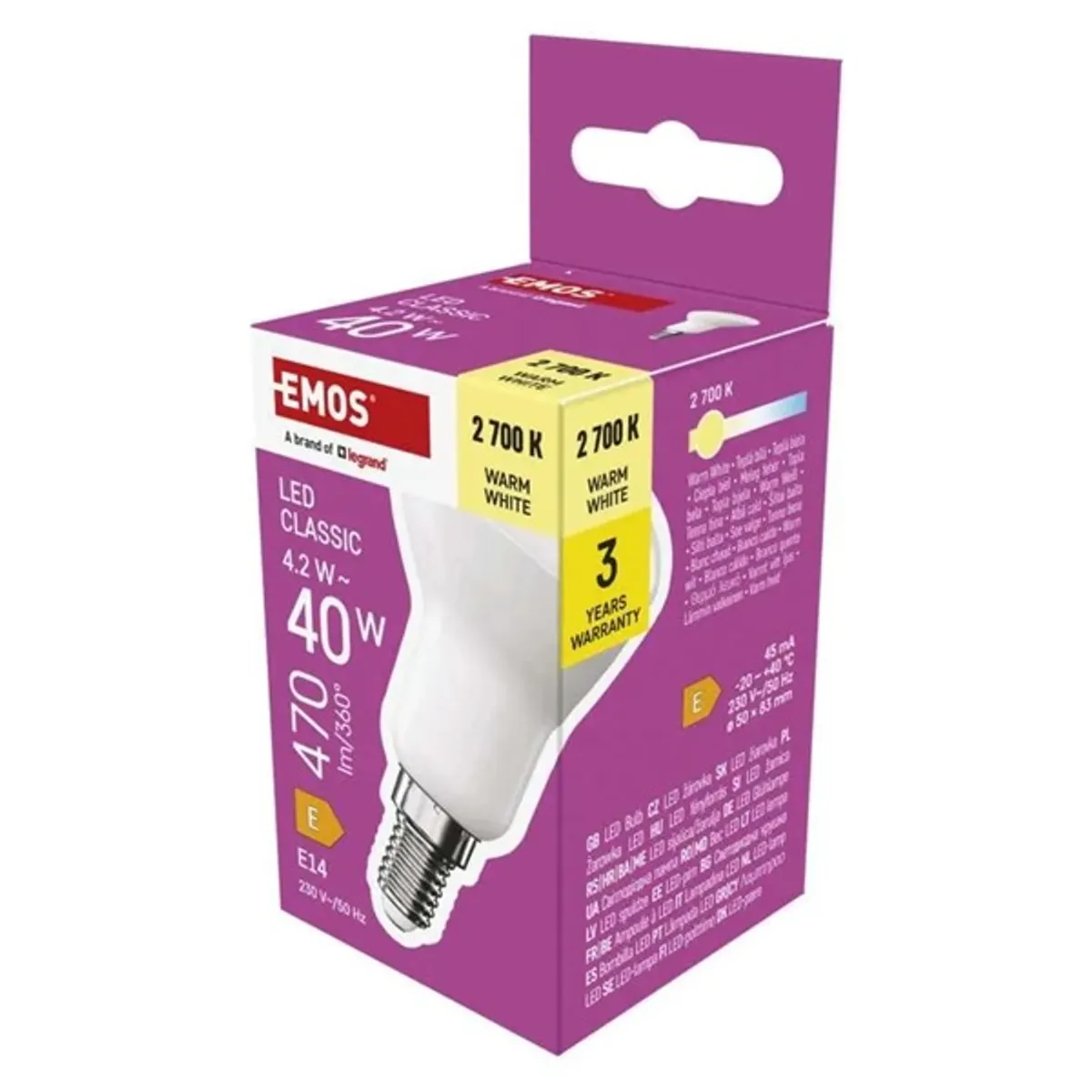 Emos ZQ7E21 Classic R50 E14 4W 470 lm 2700K smd led #2