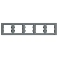 Schneider EPH5800562 ASFORA ötös keret vízszintes ABS acél színű 367x83x9 mm IP20