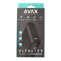 AVAX PB202B Vitality 20000mAh Type-C PD 65W USB-C USB-A fekete #7