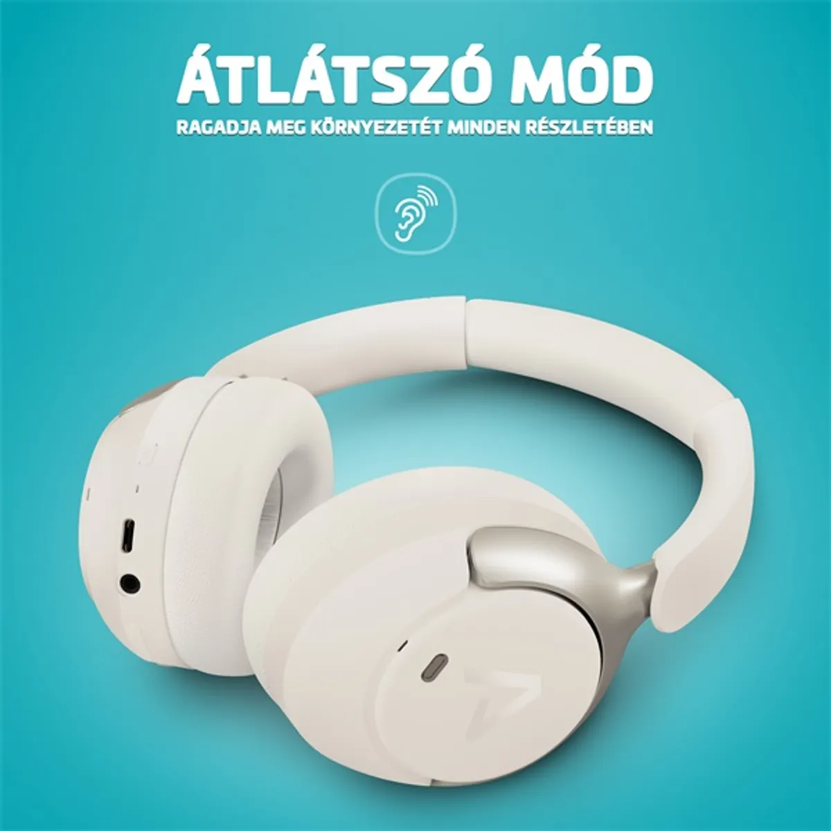 LAMAX LXOHMHIGC2AWA HighComfort2 ANC fejhallgató fehér Bluetooth 5.4 USB C 40 mm 57 óra aktív zajszűrés #10