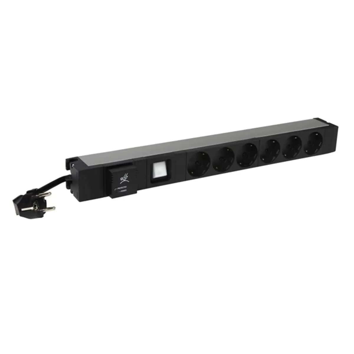 LEGRAND 646836 elosztó 19"1U túlfeszültség-védelemmel 6 aljzat 3m fekete Schuko CEE 7 #2